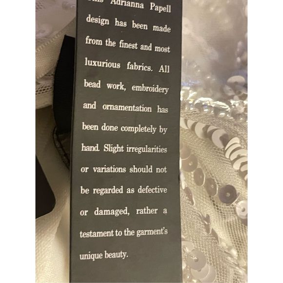 NWT Adrianna Papell size 14 Long Ivory Beaded Gown - Picture 9 of 16